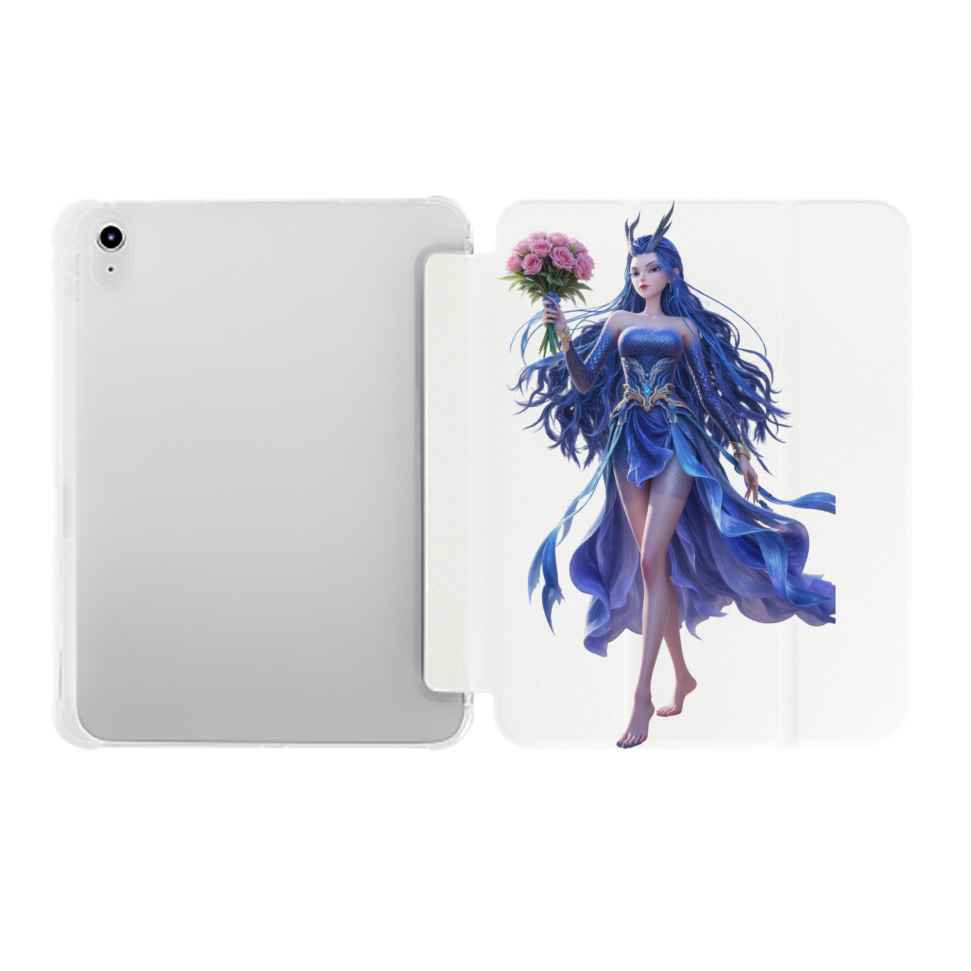 （画像用） Ne Zha 2 ナタ 魔童の大暴れ IPad ケース ペン収納付き 三つ折りスタンド PUレザー×シリコン 対応機種9.5/10.5/10.9インチ